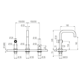  Vòi bếp rửa chén bát 3 lỗ bằng đồng Koè - KT37 
