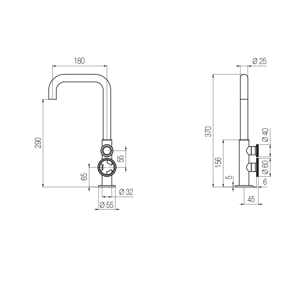  Vòi bếp rửa chén bát bằng đồng Tibò - KT38 