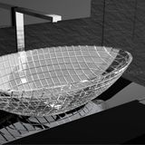  Chậu Lavabo Pha Lê Luxor Oval Clear / Chrome 