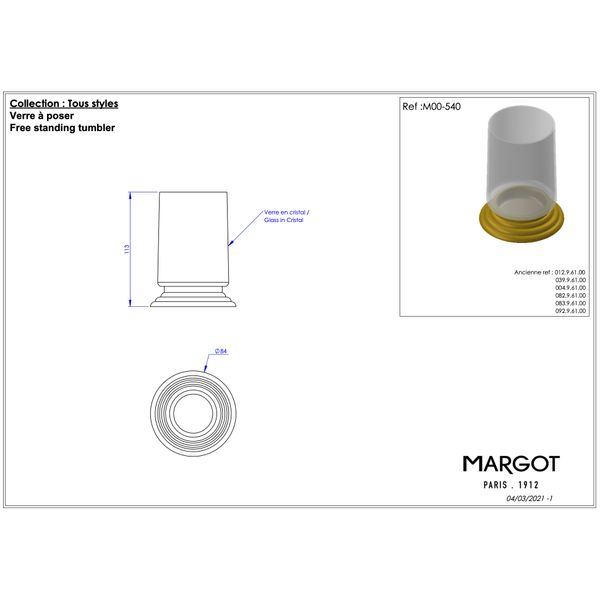  Ly đựng bàn chải đánh răng để bàn bằng đồng Thétis Cross Handles - M02-540 