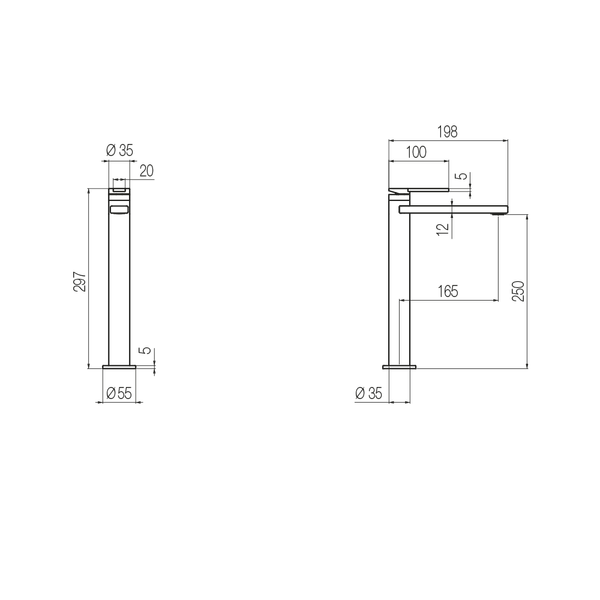  Vòi chậu lavabo cao 290mm bằng đồng Macò - MAC3S 