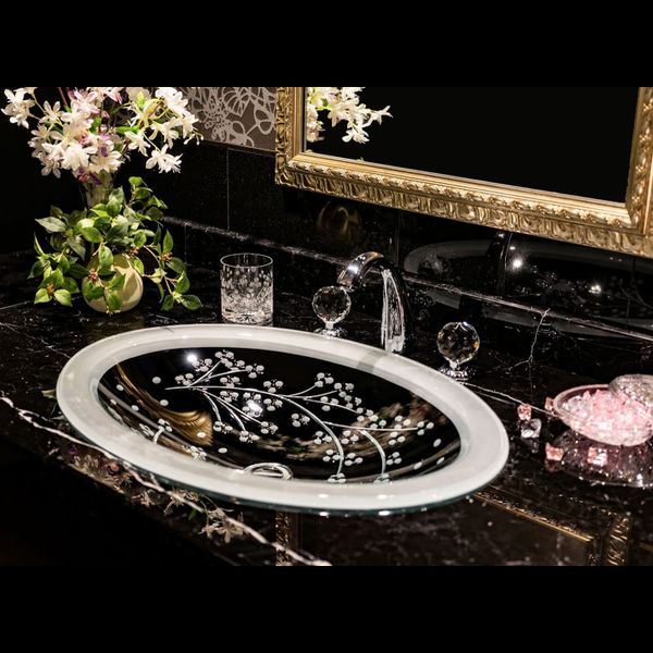  Chậu Lavabo Pha Lê Dương Vành Majestic Sakura 