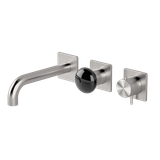  Vòi bồn tắm điều chỉnh nhiệt độ gắn tường dài 190mm 3 lỗ 2 đầu ra bằng stainless steel Mirò - MIR84 