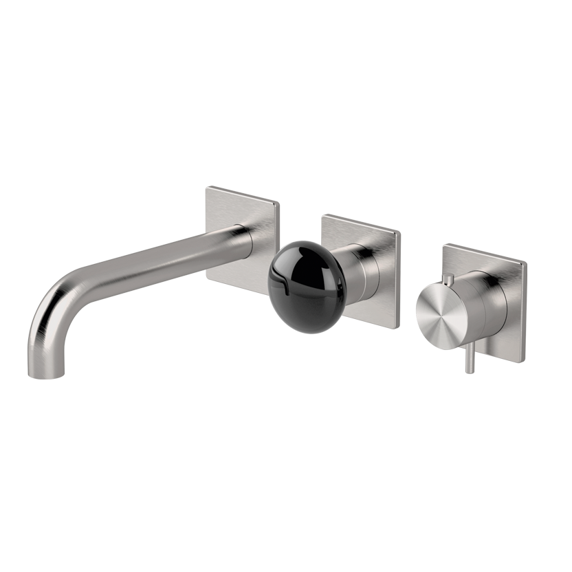  Vòi bồn tắm điều chỉnh nhiệt độ gắn tường dài 190mm 3 lỗ 2 đầu ra bằng stainless steel Mirò - MIR84 