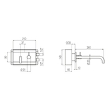  Vòi chậu lavabo gắn tường dài 260mm bằng đồng Minimè - MME10 