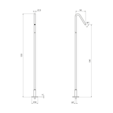  Vòi chậu lavabo chân dài gắn sàn (không van trộn) bằng đồng Minimè - MME20 