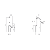  Vòi chậu lavabo cao 275mm bằng đồng Minimè - MME5 