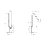  Vòi chậu lavabo cao 400mm bằng đồng Minimè - MME6 