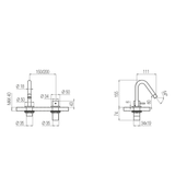  Vòi chậu lavabo 2 lỗ cao 155mm bằng đồng Minimè - MME7 