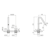  Vòi chậu lavabo 2 lỗ cao 275mm bằng đồng Minimè - MME8 