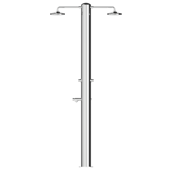  Sen cây ngoài trời 2 tay sen tự động tắt nước bằng stainless steel 316BA - Mul-2 