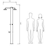  Sen cây ngoài trời 3 tay sen tự động tắt nước bằng stainless steel 316BA - Mul-3 