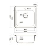  Chậu rửa chén bát stainless steel 1 hố NTR48 