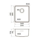  Chậu rửa chén bát stainless steel 1 hố OMI37 