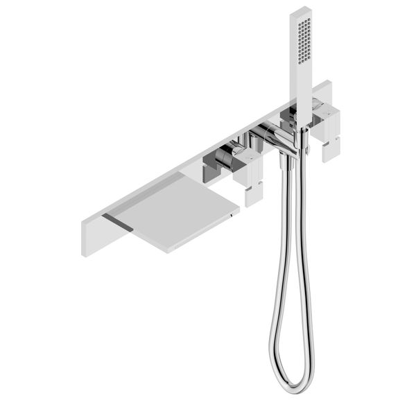  Vòi bồn tắm bốn lỗ gắn tường bằng đồng Orizzonti - OZT2543BSXBOX 