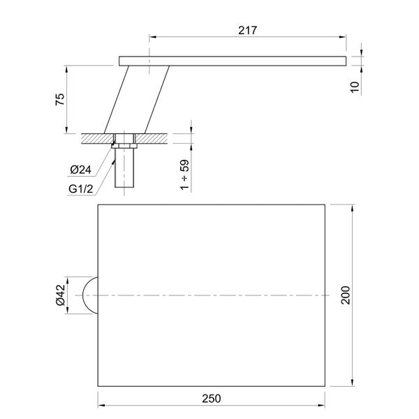  Vòi bồn tắm bốn lỗ bằng đồng Orizzonti - TUB1 