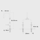  Vòi chậu lavabo 2 lỗ bằng đồng - Protapsei 