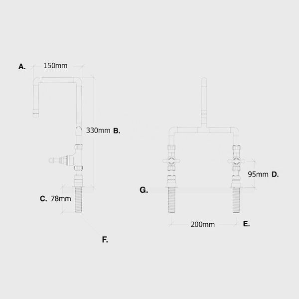  Vòi chậu lavabo 2 lỗ bằng đồng - Protapvoe 