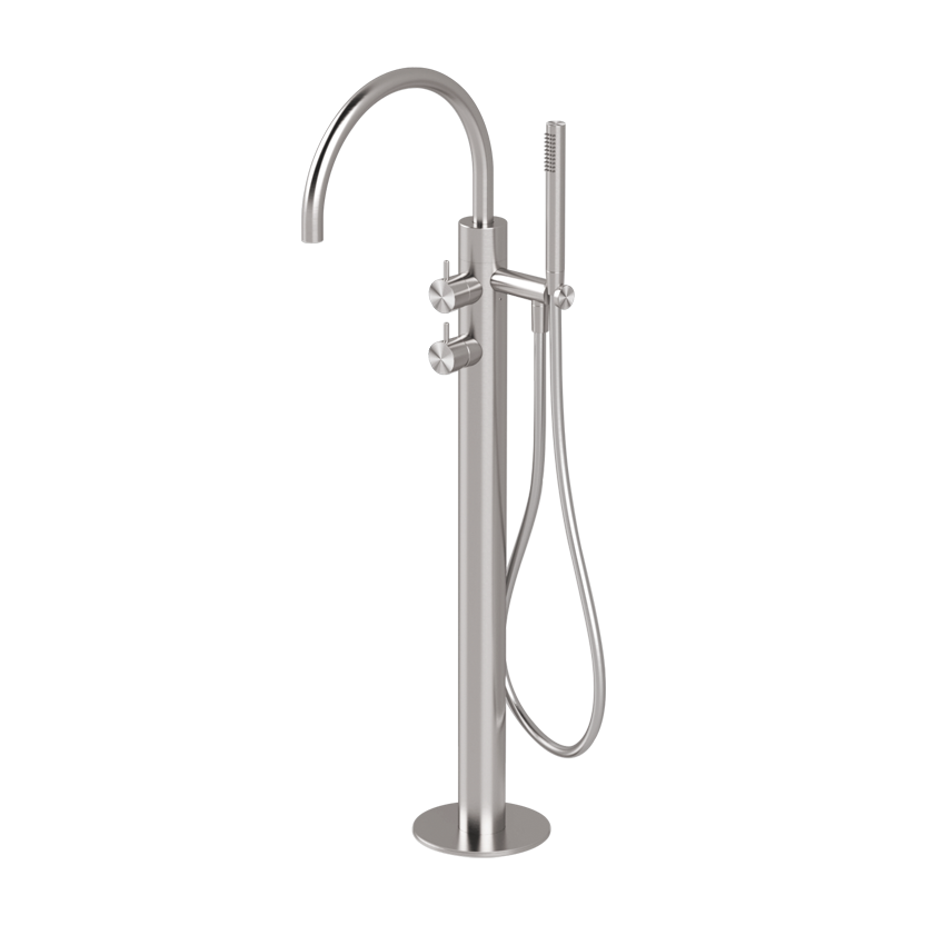  Vòi bồn tắm gắn sàn thân to ø60mm có vòi sen cầm tay bằng stainless steel Toki - PVN99 