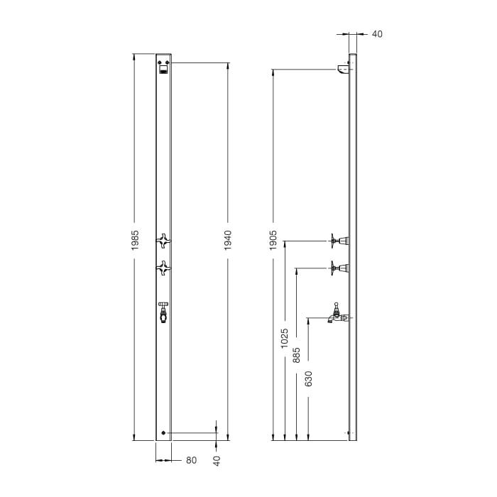  Sen cây ngoài trời gắn tường ss316 marine grade stainless steel - Raau 