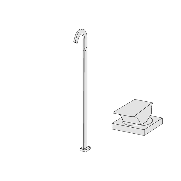  Vòi chậu lavabo chân dài gắn sàn cao 1110mm bằng đồng Rajia - RAJ20 