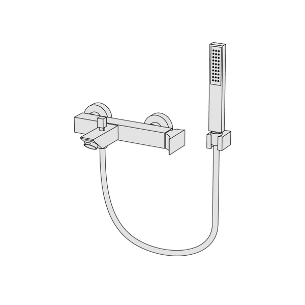  Vòi bồn tắm có vòi sen cầm tay gắn tường bằng đồng Rajia - RAJ22 