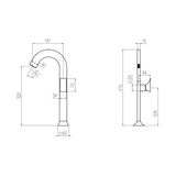  Vòi chậu lavabo cao 410mm bằng đồng Rajia - RAJ3 
