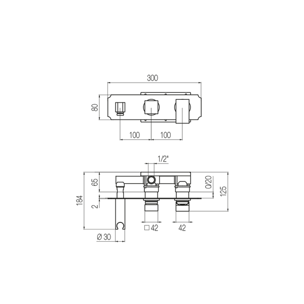  External Part - Bộ trộn 2 đầu ra bằng đồng Rajia - Geda Wellness - RAJ80 