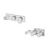  External Part - Bộ trộn 2 đầu ra bằng đồng Rajia - Geda Wellness - RAJ80 
