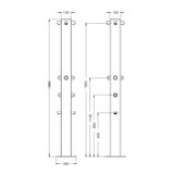  Sen cây ngoài trời 4 tay sen tự tắt nước ss316 marine grade stainless steel - Raquad 