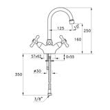  Vòi chậu lavabo cổ điển bằng đồng Roma - 3216 