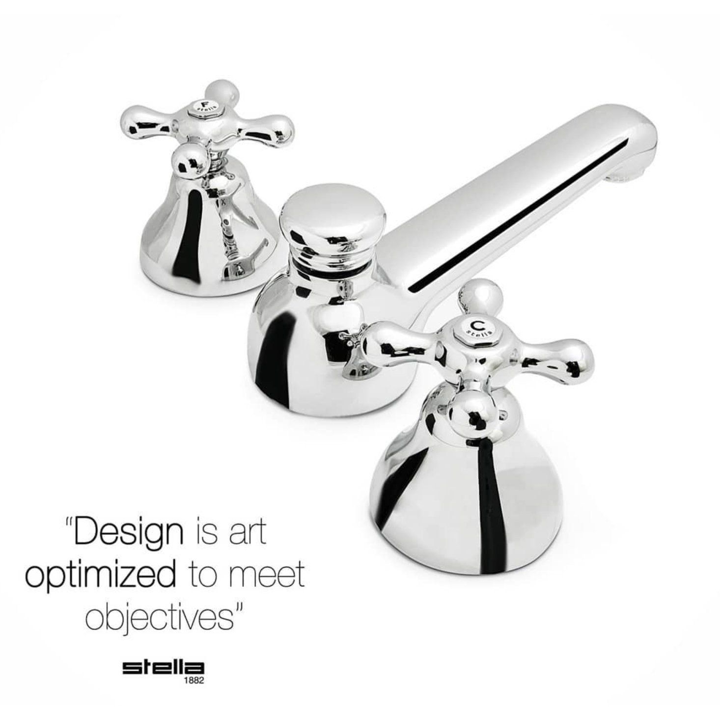  Vòi chậu lavabo 3 lỗ cổ điển bằng đồng Roma - 3224TC 