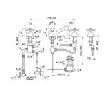  Vòi chậu lavabo 3 lỗ cổ điển bằng đồng Roma - 3224PTC 