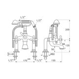  Vòi bồn tắm có sen cầm tay gắn thành cổ điển Roma - 3274RG306 
