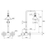  Sen cây gắn tường bát sen Ø90mm cổ điển bằng đồng Roma - 3283-301-314A-90 