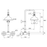  Sen cây gắn tường bát sen Ø140mm cổ điển bằng đồng Roma - 3283-301-314A-140 