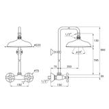  Sen cây gắn tường bát sen Ø220mm cổ điển bằng đồng Roma - 3283-301-314A-220 