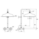  Sen cây gắn tường bát sen Ø300mm cổ điển bằng đồng Roma - 3283-301-314A-300 