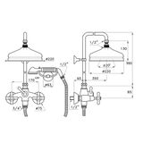  Sen cây gắn tường bát sen Ø220mm với sen cầm tay cổ điển bằng đồng Roma - 3284-33-220 