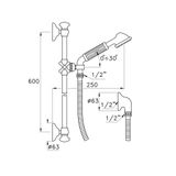  Shower Kit - Vòi sen cầm tay gắn tường có thanh trượt cổ điển bằng đồng Roma - 302A 