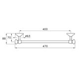 Thanh treo khăn 400mm gắn tường phòng tắm cổ điển bằng đồng Roma - 602-40 