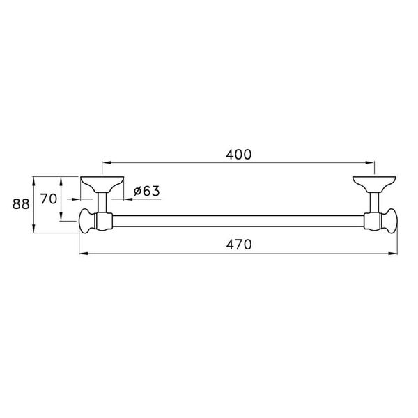  Thanh treo khăn 400mm gắn tường phòng tắm cổ điển bằng đồng Roma - 602-40 