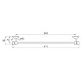  Thanh treo khăn 600mm gắn tường phòng tắm cổ điển bằng đồng Roma - 602-60 