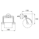  Móc treo giấy vệ sinh có nắp chụp cổ điển bằng đồng Roma - 1032 