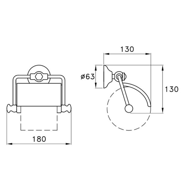  Móc treo giấy vệ sinh có nắp chụp cổ điển bằng đồng Roma - 1032 