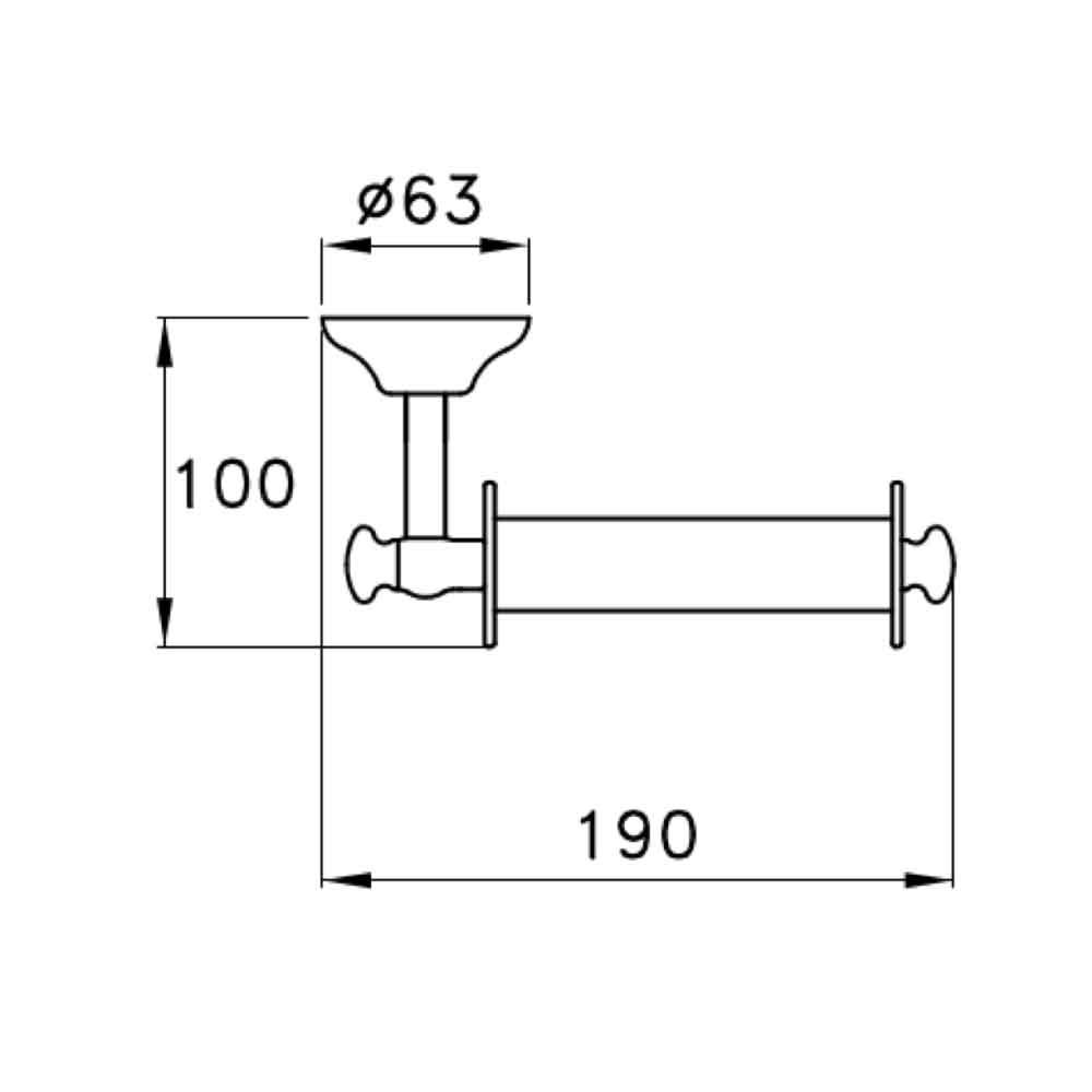  Móc treo giấy vệ sinh có nắp chụp cổ điển bằng đồng Roma - 1033 