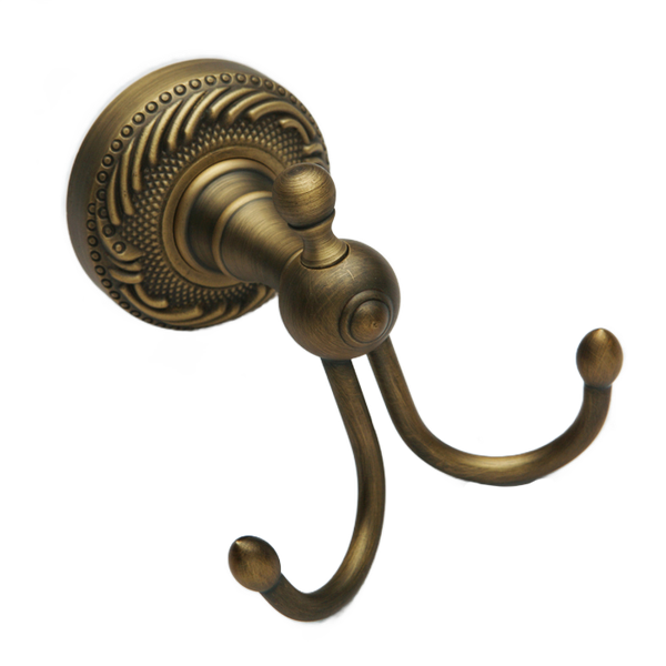  Móc đôi treo quần áo phòng tắm bằng đồng giả cổ - S003576 