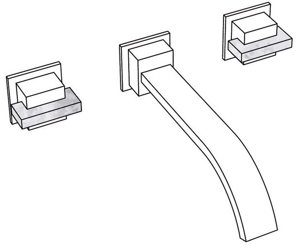  Vòi chậu rửa mặt gắn tường bằng đồng Sky Pierre Red Jasper - 1303 