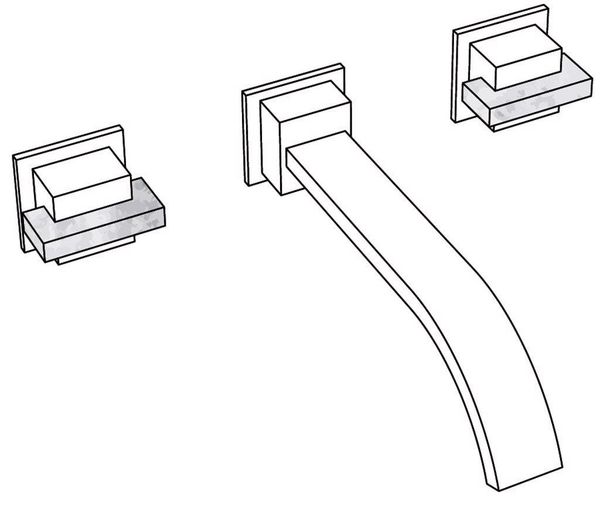  Vòi chậu rửa mặt gắn tường bằng đồng Sky Pierre Grey Bardiglio - 1303 