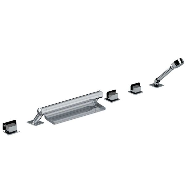  Vòi bồn tắm sáu lỗ bằng đồng Sky Pierre Black Portoro - 3307 